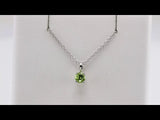 Sterling Silver 5 mm Imitation Peridot 16-18" Necklace