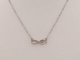 14K White Infinity-Inspired Heart 16-18" Necklace