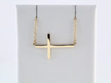 14K Yellow Gold 28x16.2 mm Sideways Cross 16-18" Necklace