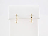 14K Yellow Cultured White Freshwater Pearl Hoop Earrings