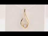 14K Yellow 1/6 CTW Natural Diamond Freeform Pendant