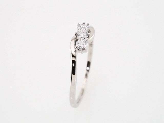 14K White 1/4 CTW Lab-Grown Diamond Three-Stone Ring