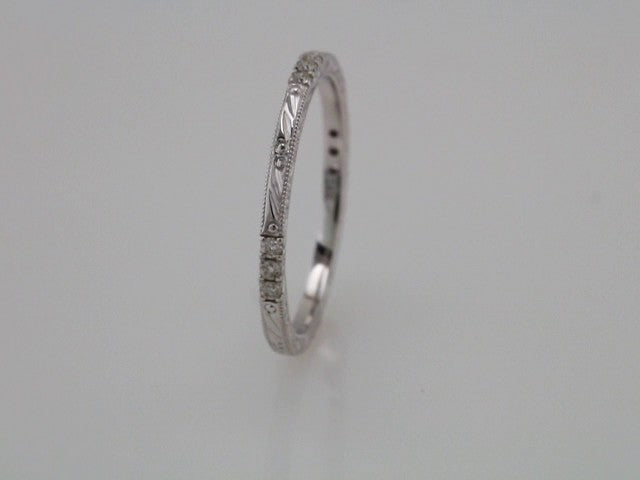 14K White 1/10 CTW Natural Diamond Anniversary Band Size 6