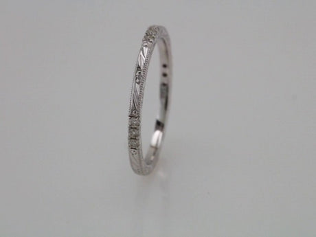 14K White 1/10 CTW Natural Diamond Anniversary Band Size 6