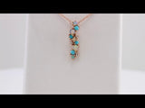 14K Rose Natural Ethiopian Opal Turquoise & .03 CTW Natural Diamond 16-18" Necklace