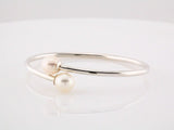 Sterling Silver Cultured Gray Freshwater Pearl Flexible Bangle Bracelet