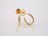 14K Yellow Gold Rope 12 mm Hoop Earrings
