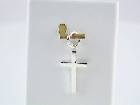 14K White Posh Mommy® Cross Charm/Pendant