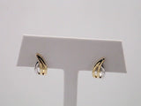 14K Yellow/White Freeform J-Hoop Earrings