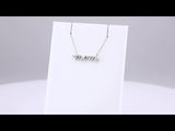 14K White Gold Petite Mom Script 18" Necklace 