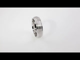 14K White 7 mm Double Stepped Edge Comfort-Fit Band Size 14.5