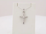 14K White Crucifix Pendant