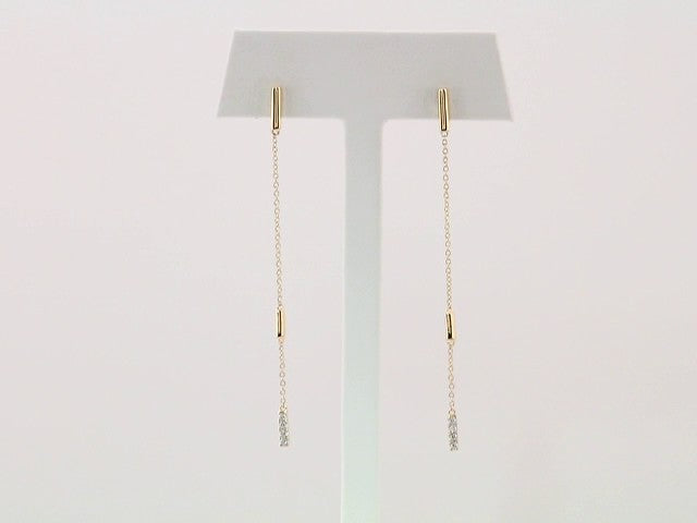 14K Yellow Gold 1/10 CTW Natural Diamond Chain Earrings