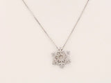 14K White Gold 1/3 CTW Natural Diamond Snowflake 16" Necklace   