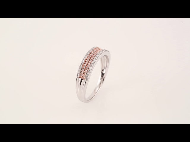 14K Rose Gold-Plated 14K White 1/4 CTW Natural Diamond Ring