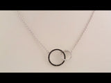 14K White Gold 1/3 CTW Natural Black & White Diamond Circle 18" Necklace