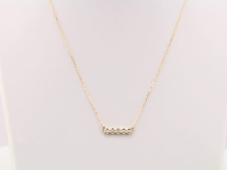 14K Yellow Gold 1/5 CTW Natural Diamond Bar 16-18" Necklace