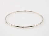 14K White Gold 1/4 CTW Natural Diamond Bezel-Set Bangle 8" Bracelet