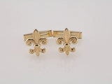 14K Yellow Fleur-de-Lis Cuff Links