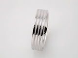 14K White 6 mm Ridged Band with Milgrain Size 5.5