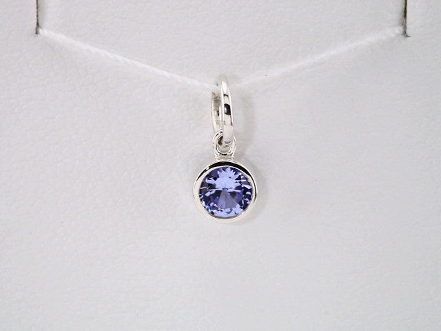 14K White Gold Posh Mommy® Imitation Aquamarine Charm/Pendant