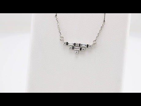 14K White 1/4 CTW Natural Diamond Art Deco 18" Necklace