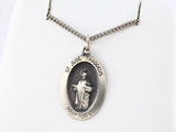 Sterling Silver 18.7x13.5 mm Oval St. Jude Thaddeus 18" Necklace