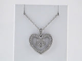 Sterling Silver .06 CTW Natural Diamond Heart 18" Necklace