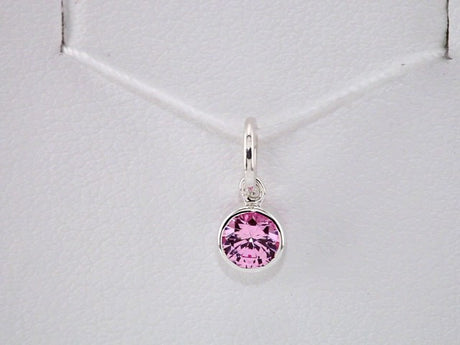 Sterling Silver Posh Mommy® Imitation Pink Tourmaline Charm/Pendant
