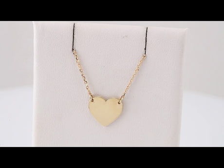 14K Yellow Engravable Heart 16-18" Necklace