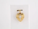 14K Yellow Gold-Plated Sterling Silver Heart Cross Locket