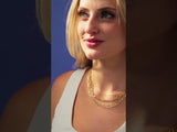 14K Yellow Gold 2 mm Adjustable Turquoise Enamel Bead 17-18" Chain