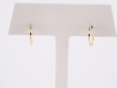 14K Yellow Gold Youth Hinged 12.5 mm Hoop Earrings