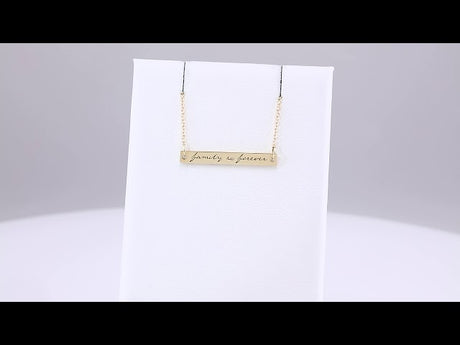 14K Yellow Family is Forever Bar 18" Necklace