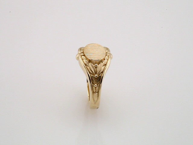 14K Yellow 10x8 mm Oval Signet Ring