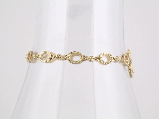 14K Yellow Granulated Link 7 1/2" Bracelet