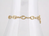 14K Yellow Granulated Link 7 1/2" Bracelet