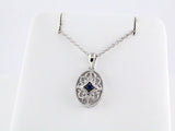 Sterling Silver Natural Blue Sapphire 18" Necklace