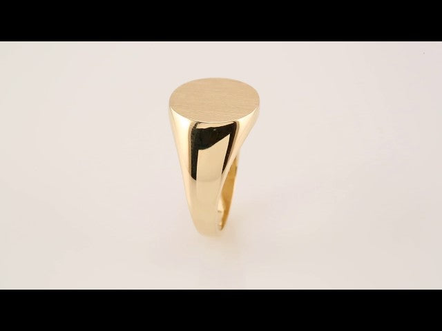 10K Yellow Gold Round Signet Ring