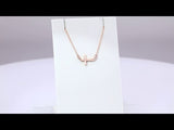 14K Rose Gold Sideways Cross 16" Necklace