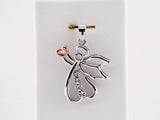 Sterling Silver & 14K Rose Gold Vermeil .006 CTW Natural Diamond Angel Pendant  