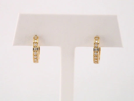 14K Yellow Gold 1/5 CTW Natural Diamond 14 mm Hoop Earrings