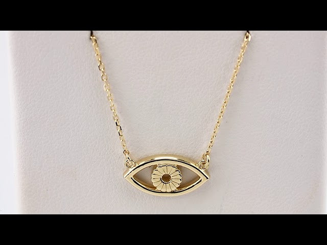 14K Yellow Evil Eye 18" Necklace