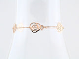 14K Rose Floral Station 7" Bracelet