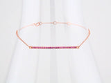 14K Rose Gold Natural Pink Sapphire 8" Bracelet