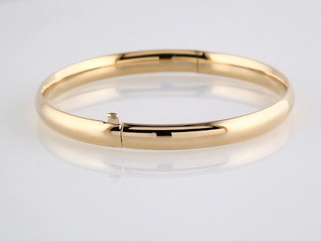 14K Yellow Gold 4 mm Hinged Bangle 7" Bracelet