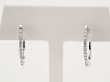 14K White 1/3 CTW Natural Diamond Hoop Earrings