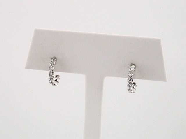14K White Gold 1/4 CTW Natural Diamond 11.1 mm Hoop Earrings
