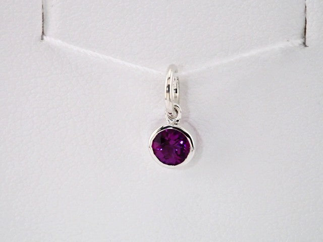 14K White Posh Mommy® Imitation Amethyst Charm