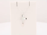 14K White 23x15.9 mm Cross Pendant